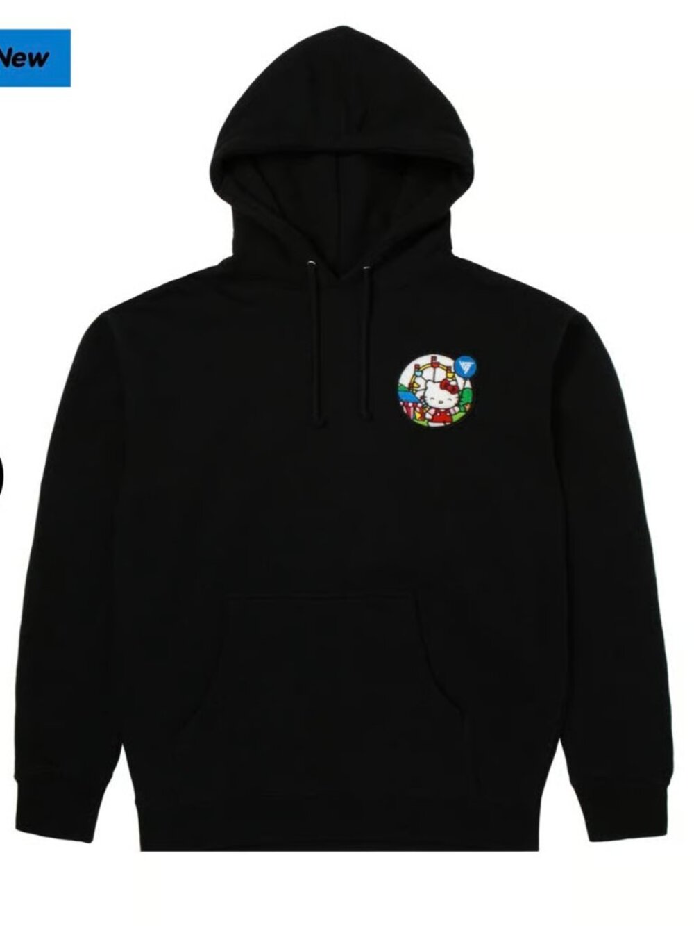 Hypland Hello Kitty Carnival Chenille Hoodie, Black, Size M (Unisex)